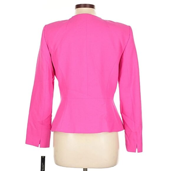 Tahari Francine Peplum Jacket in Hot Pink - Picture 2 of 5